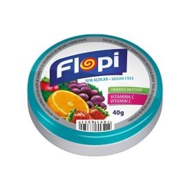 Bala de Fruit Mix Sem Açúcar Flopi Lata 40G Florestal