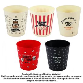 Balde de Pipoca 3 Litros Temas Lumni - Sortido