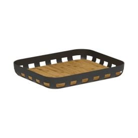 Bandeja De Servir Retangular Lume 35,5Cm Ou - Preto