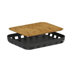 Bandeja De Servir Retangular Lume 35,5Cm Ou - Preto