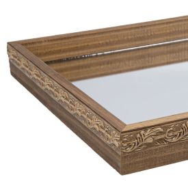 Bandeja Decorativa Espelhado Bw Quadros 30 Cm - Madeira Decorada