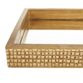 Bandeja Decorativa Bw Quadros Espelhado 35X20cm - Madeira Escura