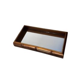 Bandeja Decorativa Espelhada Com Pé Bw Quadros 31Cm - Dourado