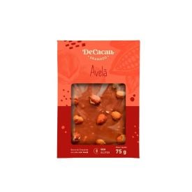 Barra De Chocolate Ao Leite Com Pedaços De Avelã Decacau - 75g