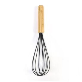 Batedor Fouet De Silicone Com Cabo De Bambu Havan Casa - Preto