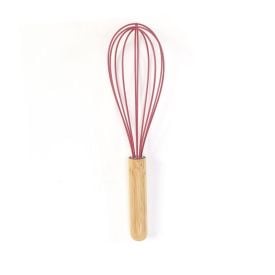 Batedor Fouet De Silicone Com Cabo De Bambu Havan Casa - Goiaba