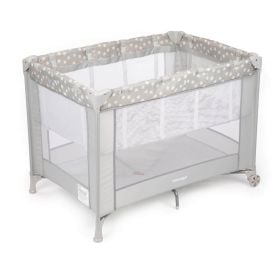Berço Fit Portátil  0 Meses A 15 Kg Desmontável Voyage - Cinza Estrela