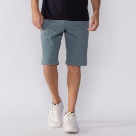 Bermuda Masculina De Sarja Marc Alain Azul Petroleo