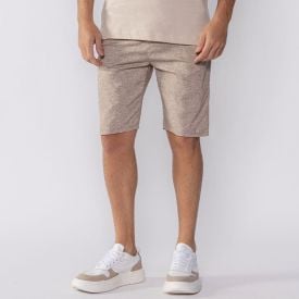 Bermuda Masculina De Alfaiataria Em Microfibra Thing Bege