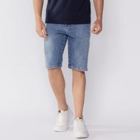Bermuda Masculina Jeans Marc Alain Azul Medio