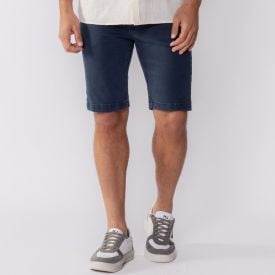 Bermuda Masculina Slim De Sarja Thing Azul Marinho