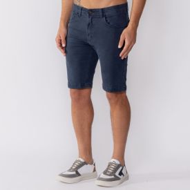 Bermuda Masculina Slim De Sarja Thing Azul Marinho