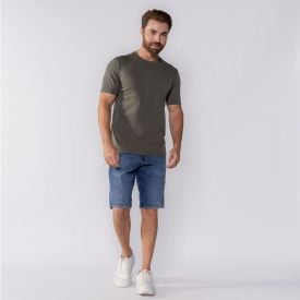 Bermuda Masculina Tradicional Jeans Marc Alain Azul Medio