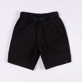 Bermuda Sarja Carpinteiro Infantil Menino 4 a 10 Anos Hot Dog Preto