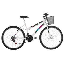 Bicicleta Aro 26 Safira com Cesta Mormaii - Branco