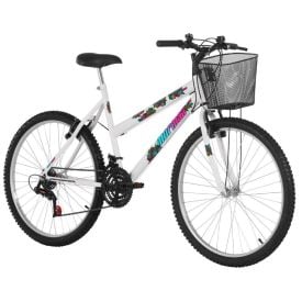 Bicicleta Aro 26 Safira com Cesta Mormaii - Branco