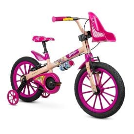 Bicicleta Infantil Aro 16 Barbie Nathor - Rosa