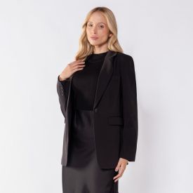 Blazer Feminino Alongado Com Ombreiras Patricia Foster