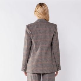 Blazer Feminino Alongado Patricia Foster Xadrez
