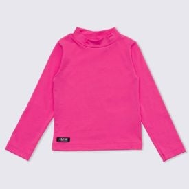 Blusa 12 a 16 anos Térmica Gola Alta Fakini Rosa Chiclete 4523
