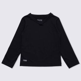 Blusa 12 a 16 anos Térmica Gola V Fakini Preto