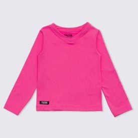 Blusa 12 a 16 anos Térmica Gola V Fakini Rosa Chiclete 4523