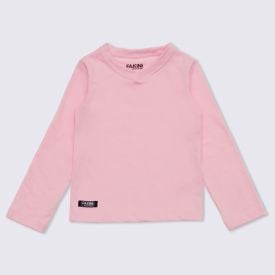 Blusa 12 a 16 anos Térmica Gola V Fakini Rosa Claro 4570