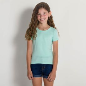 Blusa 4 a 10 anos Básica Cotton Leve Marmelada Menta