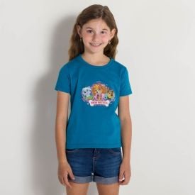 Blusa 4 a 10 anos Malha Patrulha Canina Paw Patrol Banker Mikonos Blue
