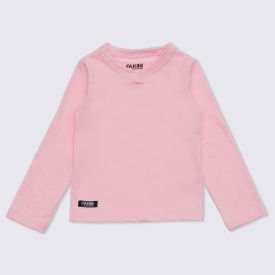 Blusa 4 a 10 anos Térmica Gola V Fakini Rosa Claro 4570