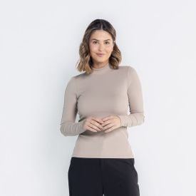 Blusa Feminina Com Gola Alta Canelada Patricia Foster