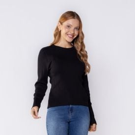 Blusa Feminina De Tricot Canelado Manga Longa Boby Blues