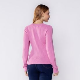 Blusa Feminina De Tricot Canelado Manga Longa Boby Blues