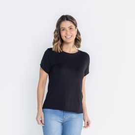Blusa Feminina Decote Redondo De Malha Viscose Patricia Foster
