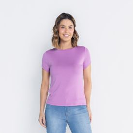 Blusa Feminina Decote Redondo De Malha Viscose Patricia Foster