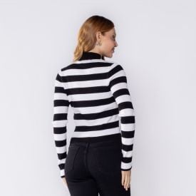 Blusa Feminina Listrada De Tricot Canelado Boby Blues