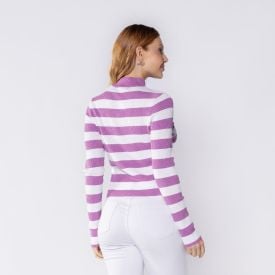 Blusa Feminina Listrada De Tricot Canelado Boby Blues