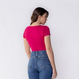 Blusa Feminina Manga Curta Canelada Boby Blues