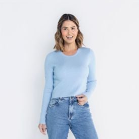 Blusa Feminina Manga Longa Canelada Boby Blues