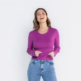 Blusa Feminina Manga Longa Canelada Boby Blues