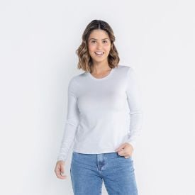 Blusa Feminina Manga Longa Com Gola Redonda Patricia Foster