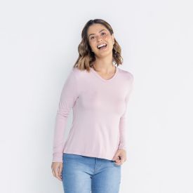Blusa Feminina Manga Longa Em Malha Viscose Patricia Foster