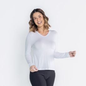 Blusa Feminina Manga Longa Em Malha Viscose Patricia Foster