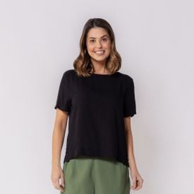 Blusa Feminina Reta Com Abertura Lateral Patricia Foster