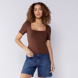 Blusa Feminina Em Poliamida Patricia Foster Marrom