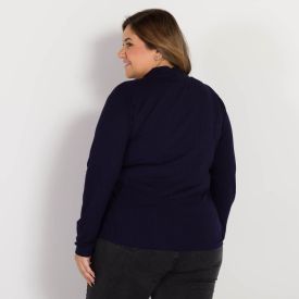 Blusa Plus Size Canelada Gola Alta Patricia Foster Mais