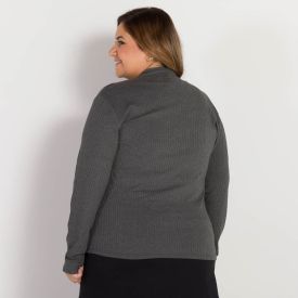 Blusa Plus Size Canelada Gola Alta Patricia Foster Mais