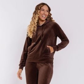 Blusão Feminino Esportivo Em Plush Com Capuz Scream