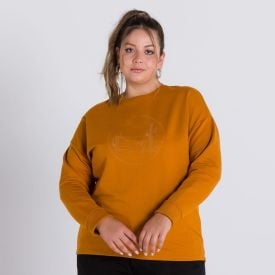 Blusão Plus Size Bordado Patricia Foster Mais Ocre