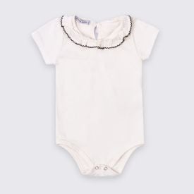 Body Bebê Menina Com Babado Na Gola Trick Nick Off White